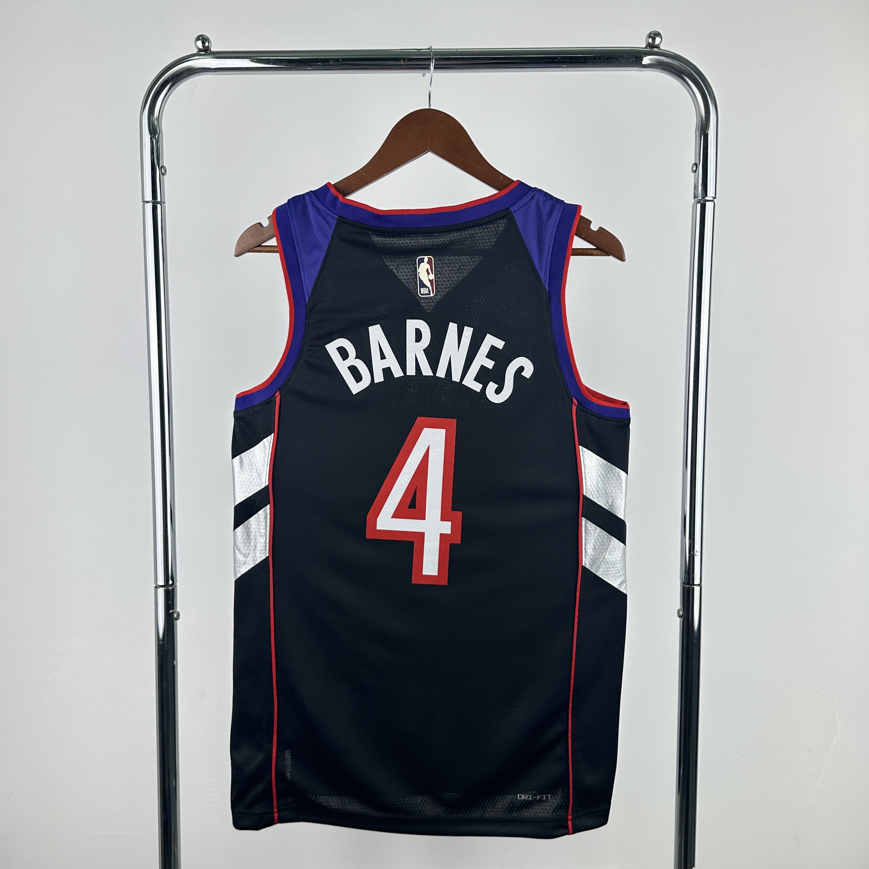Men Toronto Raptors 4 Barnes purple front black back NBA 2024 25 Season Jerseys